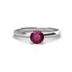 1 - Solus Round Rhodolite Garnet Solitaire Engagement Ring  