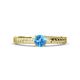 1 - Keona Blue Topaz Solitaire Bridal Set Ring 