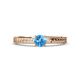1 - Keona Blue Topaz Solitaire Bridal Set Ring 