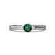 1 - Keona Emerald Solitaire Bridal Set Ring 