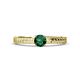 1 - Keona Emerald Solitaire Bridal Set Ring 