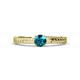 1 - Keona London Blue Topaz Solitaire Bridal Set Ring 