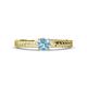 1 - Keona Aquamarine Solitaire Bridal Set Ring 