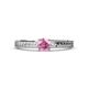 1 - Keona Pink Tourmaline Solitaire Bridal Set Ring 