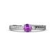 1 - Keona Amethyst Solitaire Bridal Set Ring 