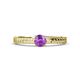 1 - Keona Amethyst Solitaire Bridal Set Ring 
