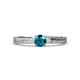 1 - Keona London Blue Topaz Solitaire Bridal Set Ring 