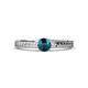 1 - Keona Blue Diamond Solitaire Bridal Set Ring 