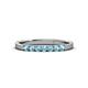 3 - Fiala 2.00 mm Aquamarine 7 Stone Wedding Band 