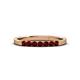 3 - Fiala 2.00 mm Red Garnet 7 Stone Wedding Band 