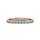 3 - Fiala 2.00 mm Aquamarine 7 Stone Wedding Band 