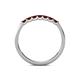 6 - Fiala 2.00 mm Red Garnet 7 Stone Wedding Band 