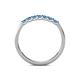 6 - Fiala 2.00 mm Blue Topaz 7 Stone Wedding Band 