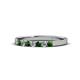 1 - Fiala 2.00 mm Green Garnet and Diamond Wedding Band 