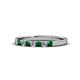 1 - Fiala 2.00 mm Emerald and Diamond Wedding Band 