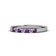 1 - Fiala 2.00 mm Amethyst and Diamond Wedding Band 