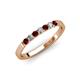 3 - Fiala 2.00 mm Red Garnet and Diamond Wedding Band 
