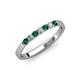 3 - Fiala 2.00 mm Emerald and Diamond Wedding Band 