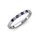 3 - Fiala 2.00 mm Blue Sapphire and Diamond Wedding Band 