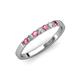 3 - Fiala 2.00 mm Pink Tourmaline and Diamond Wedding Band 