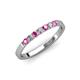 3 - Fiala 2.00 mm Pink Sapphire and Diamond Wedding Band 