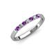 3 - Fiala 2.00 mm Amethyst and Diamond Wedding Band 