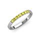 4 - Fiala 2.40 mm Yellow Diamond 7 Stone Wedding Band 