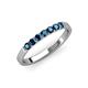 4 - Fiala 2.40 mm Blue Diamond 7 Stone Wedding Band 