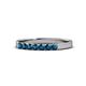 1 - Fiala 2.40 mm Blue Diamond 7 Stone Wedding Band 
