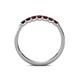6 - Fiala 2.40 mm Red Garnet 7 Stone Wedding Band 