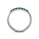 6 - Fiala 2.40 mm Blue Diamond 7 Stone Wedding Band 