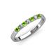 3 - Fiala 2.40 mm Peridot and Diamond 7 Stone Wedding Band 