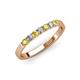 3 - Fiala 2.40 mm Yellow Sapphire and Diamond 7 Stone Wedding Band 