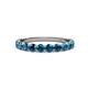 3 - Clara 3.00 mm Blue Diamond 10 Stone Wedding Band 