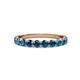 3 - Clara 3.00 mm Blue Diamond 10 Stone Wedding Band 