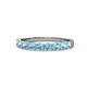 1 - Clara 3.00 mm Aquamarine 10 Stone Wedding Band 