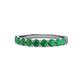 1 - Clara 3.00 mm Emerald 10 Stone Wedding Band 