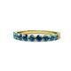 1 - Clara 3.00 mm Blue Diamond 10 Stone Wedding Band 