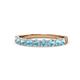 1 - Clara 3.00 mm Aquamarine 10 Stone Wedding Band 