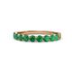 1 - Clara 3.00 mm Emerald 10 Stone Wedding Band 