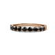 1 - Clara 3.00 mm Black Diamond 10 Stone Wedding Band 