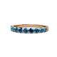 1 - Clara 3.00 mm Blue Diamond 10 Stone Wedding Band 