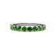 1 - Clara 3.00 mm Green Garnet 10 Stone Wedding Band 