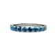 1 - Clara 3.00 mm Blue Diamond 10 Stone Wedding Band 