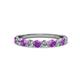2 - Clara 3.00 mm Amethyst and Diamond 10 Stone Wedding Band 