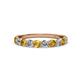 2 - Clara 3.00 mm Citrine and Diamond 10 Stone Wedding Band 