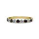 2 - Clara 3.00 mm Black and White Diamond 10 Stone Wedding Band 