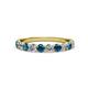 2 - Clara 3.00 mm Blue and White Diamond 10 Stone Wedding Band 