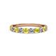 2 - Clara 3.00 mm Yellow and White Diamond 10 Stone Wedding Band 