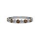 2 - Clara 3.00 mm Smoky Quartz and Diamond 10 Stone Wedding Band 